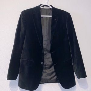 J.Ferrar Slim Fit Black Velvet Sports Coat